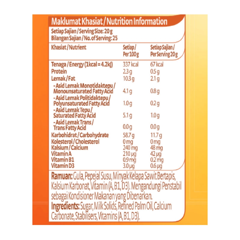 F&N Hi Cal Sweetened Creamer 390G X 24