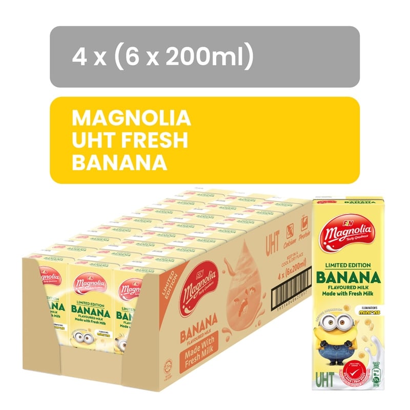 MAGNOLIA UHT FRESH BANANA 200ML x 6 x 4