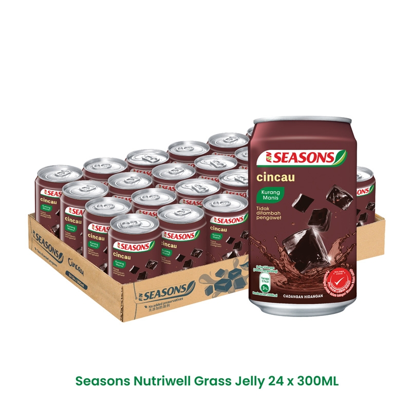 SEASONS Soyabean (1L) x 6 +  Seasons Nutriwell Grass Jelly 1 Carton (24x300ml)