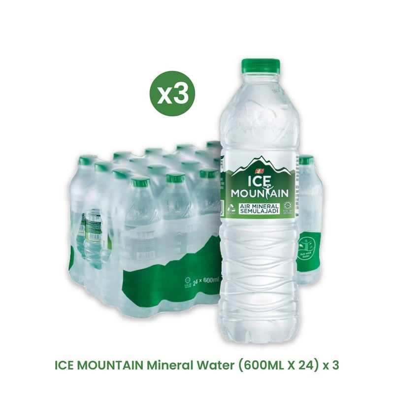 ICE MOUNTAIN Mineral Water (600ML X 24) x 3 Cartons