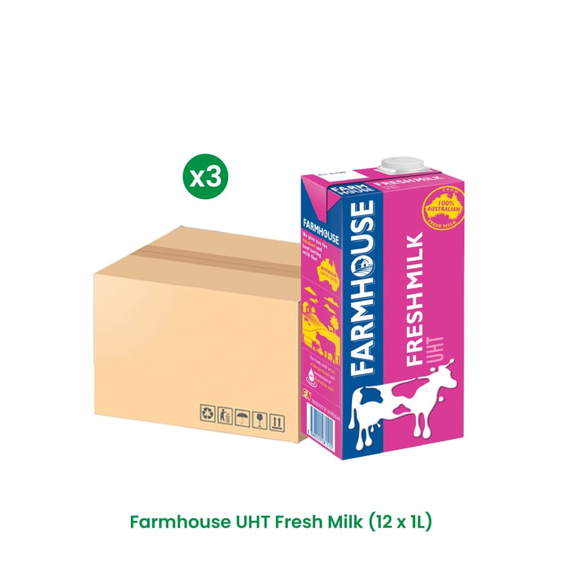 Farmhouse Mid Month Bundle-Farmhouse UHT Fresh Milk (12 x 1L) x 3