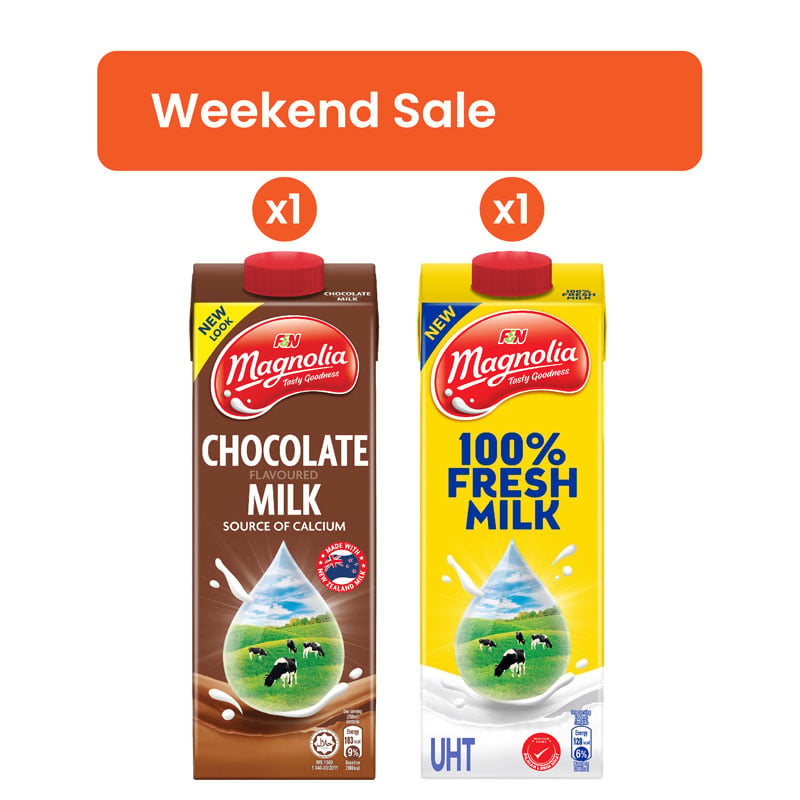 MAGNOLIA UHT Fresh Milk (1L x 1) + MAGNOLIA UHT Chocolate Milk (1L x 1)