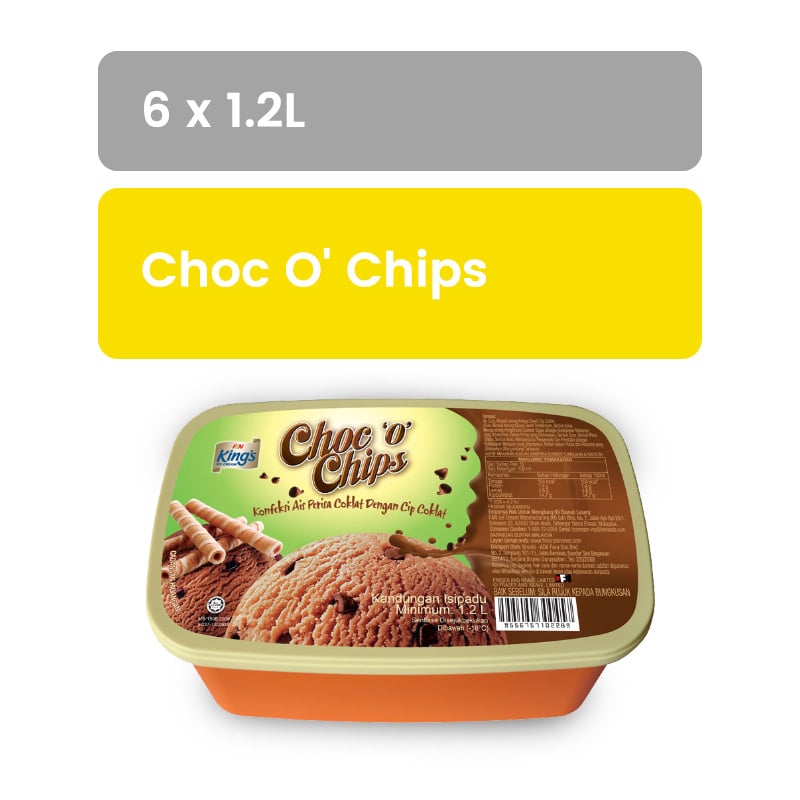 KING'S Regular Choc O' Chips 1.2L x 6