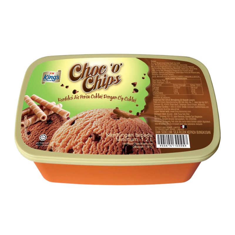 KING'S Regular Choc O' Chips 1.2L x 6