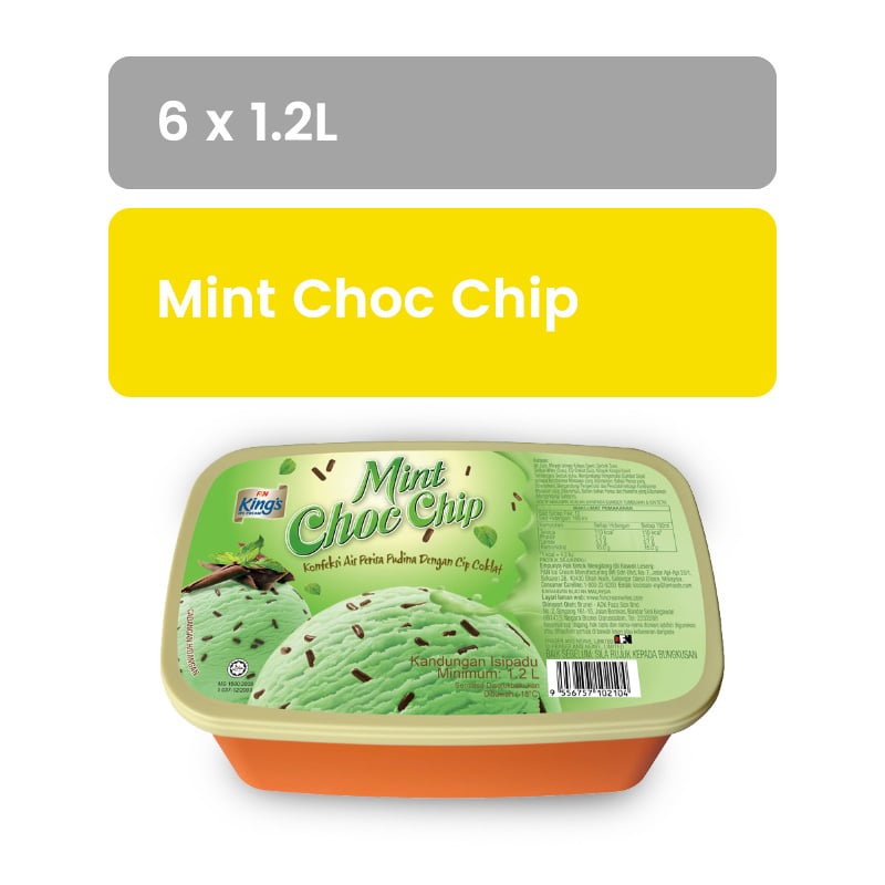 KING'S Regular  Mint Choc Chip 1.2L x 6