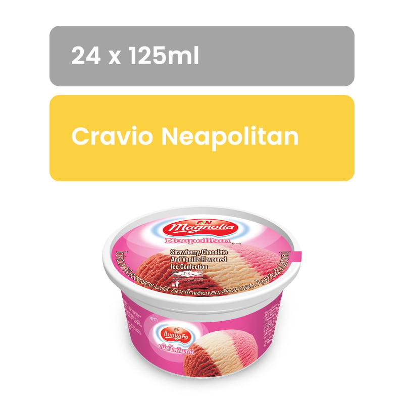 MAGNOLIA Cravio Neapolitan Cup 125ML x 24