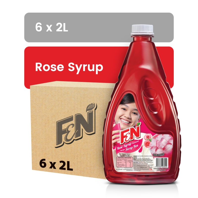 F&N Rose Syrup Cordial 2L X 6