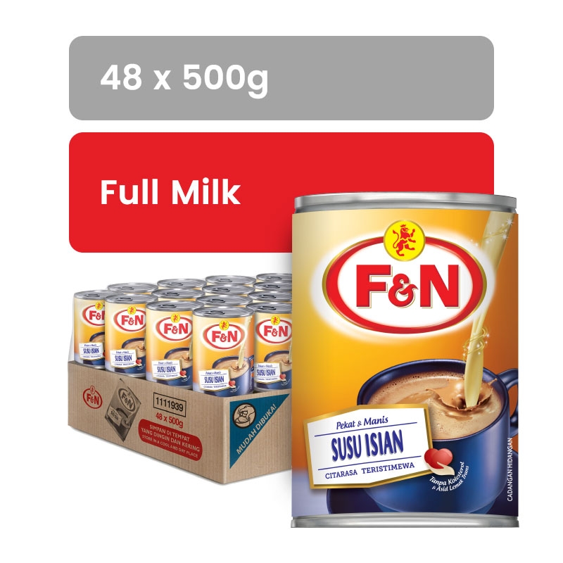 F&N Sweetened Condensed Full Milk 500G X 48