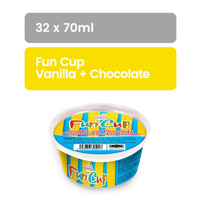 KING'S Fun Cup - Duo Flavor (Vanilla +Chocolate) 70ML x 32