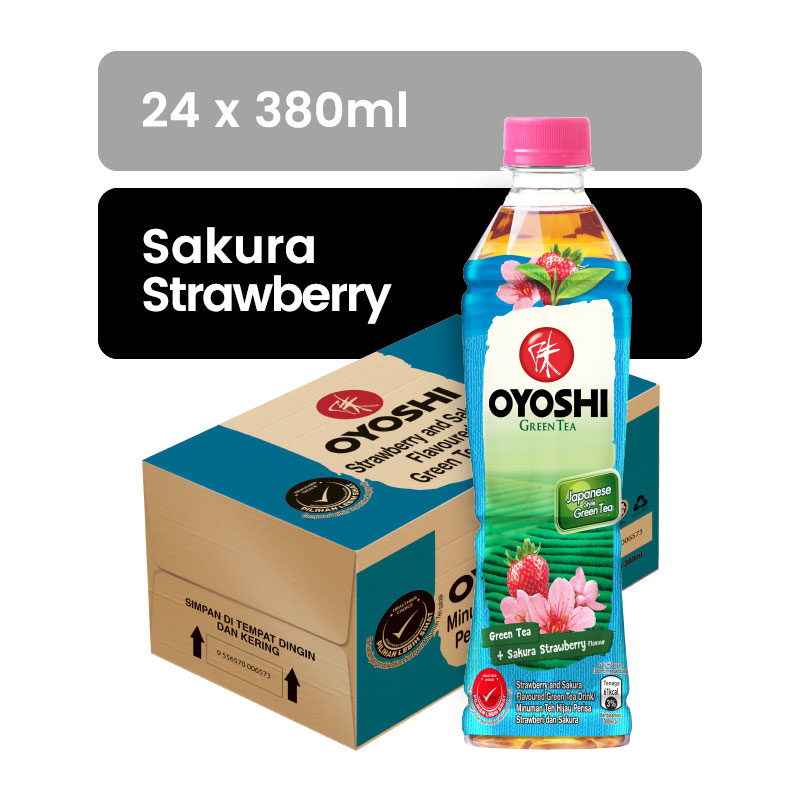 OYOSHI Green Tea Sakura Strawberry 380ML X 24