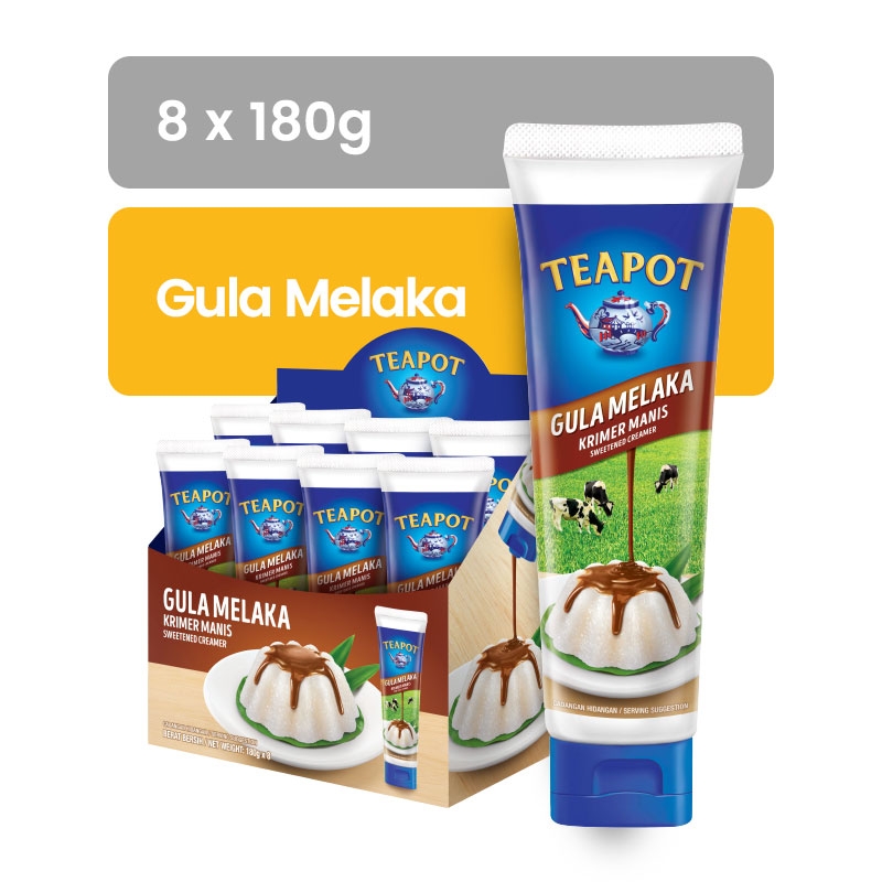 TEAPOT Sweetened Beverage Creamer Gula Melaka Tube 180G X 8