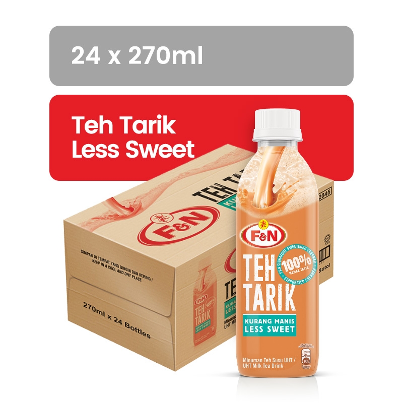 F&N Teh Tarik Less Sweet 270ML X 24